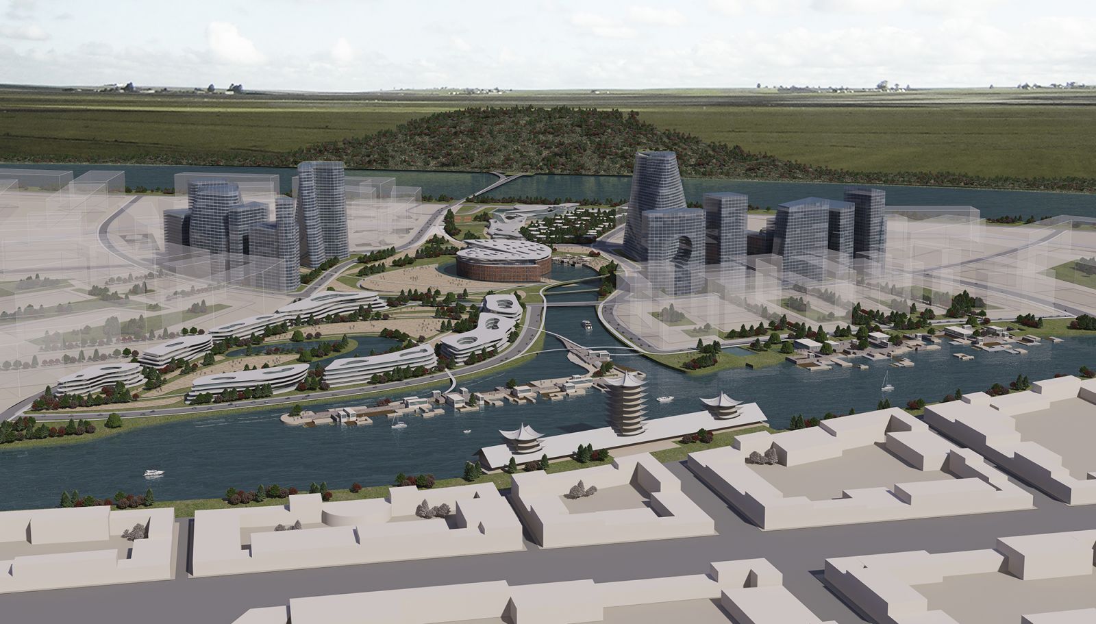 Urban 3D rendering of the New Meishan Housing Area – Contest exterior modern, with many amenities