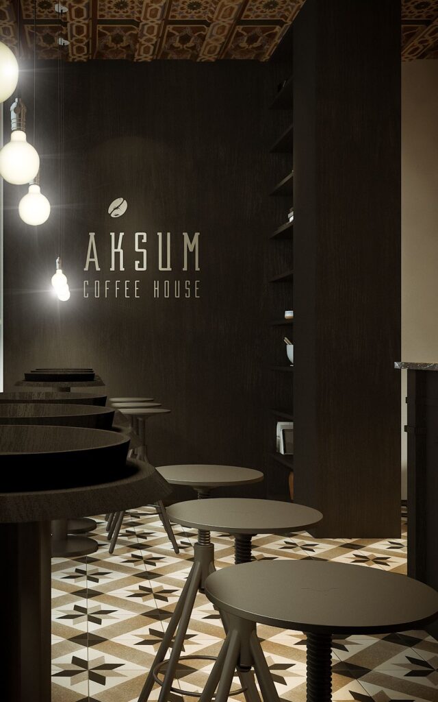3D rendering of the interior of the coffee