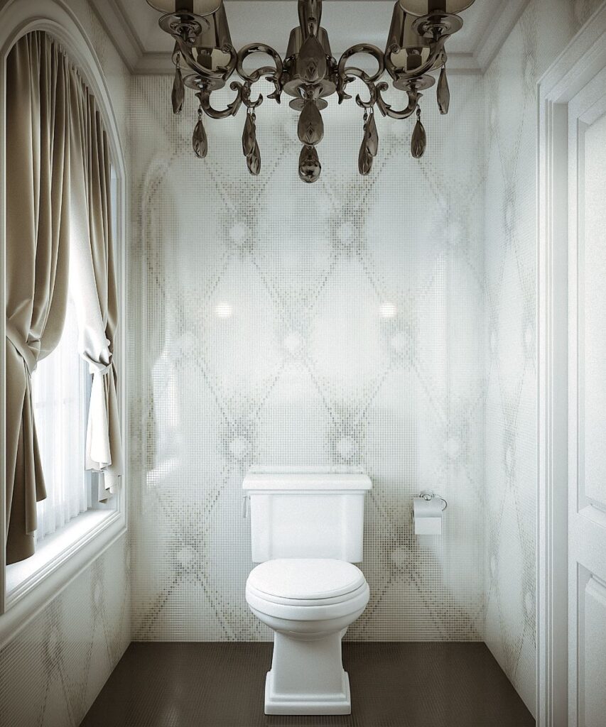 Interior 3D rendering of the toilet with elegant and modern style at the family home-Shore Drive