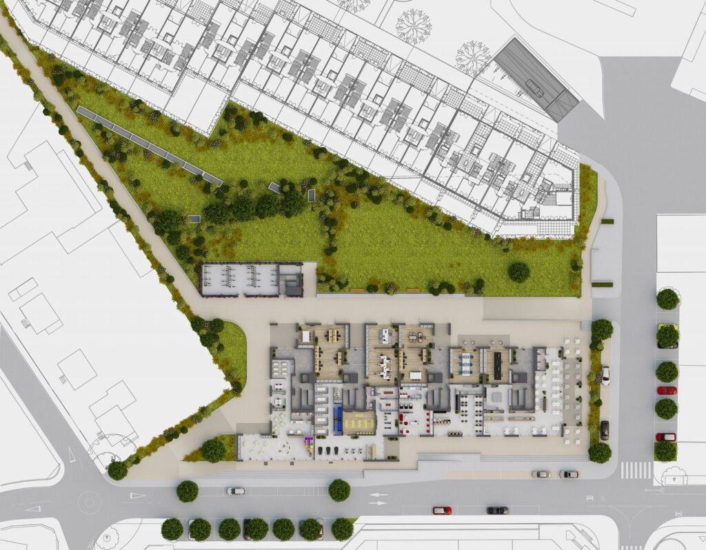 Commercial 3D rendering of the Multi Family house of the architectural plan where you can see the distribution of the departments